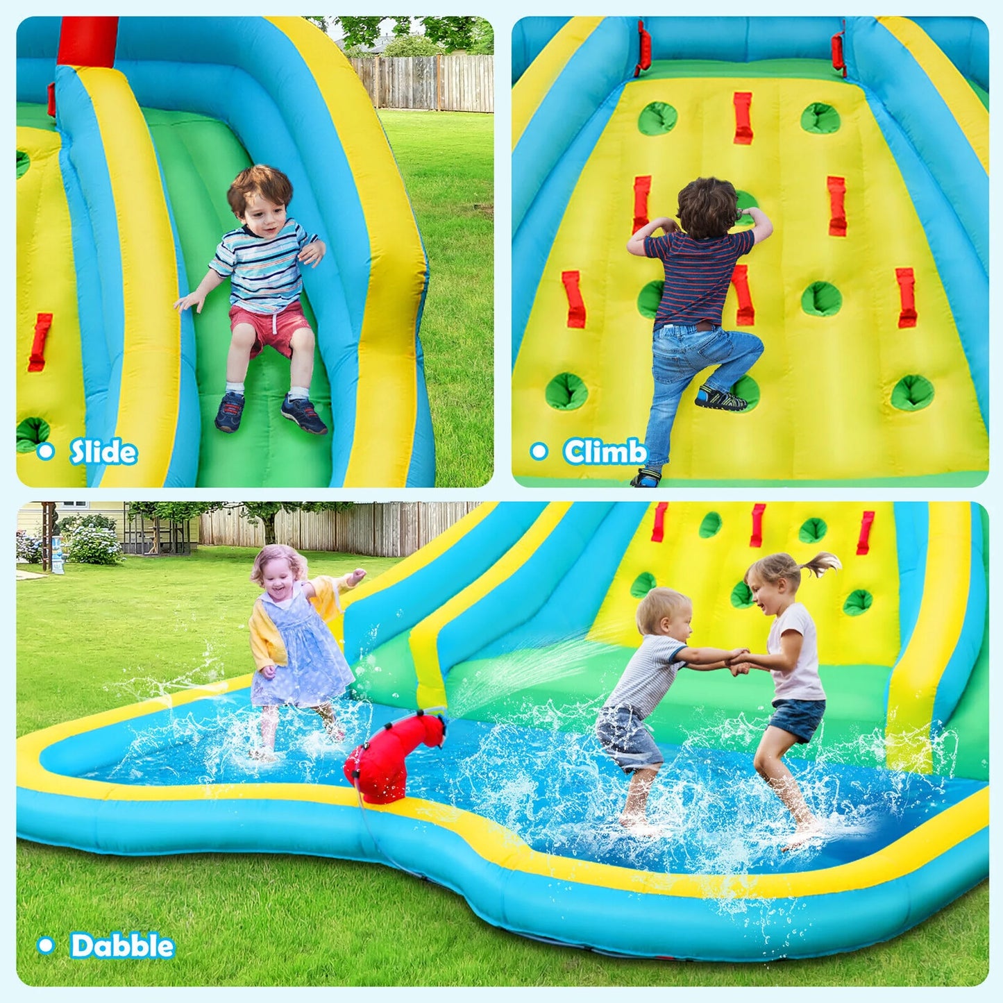Inflatable Water Slide and Pool, Child Backyard Water Park